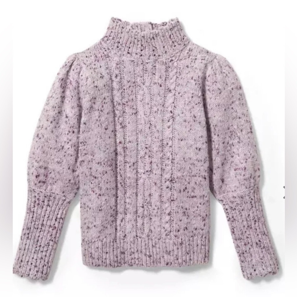 Janie and Jack Girl 7 Sweater Pink Speckled Turtleneck Sweater Knit